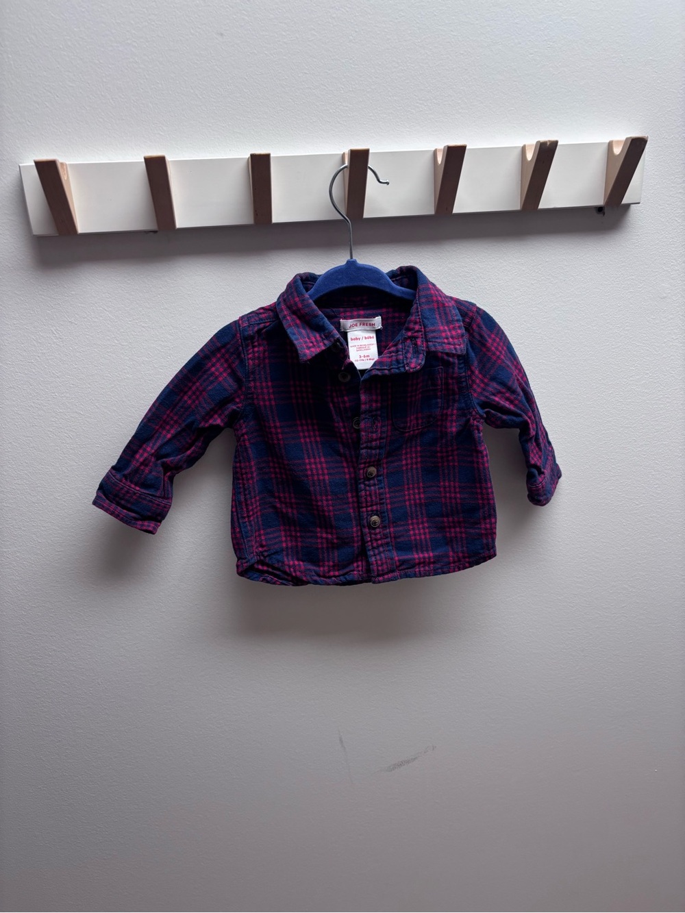 (5 for $20) Plaid Navy & Red Infant Button-Down Shirt
